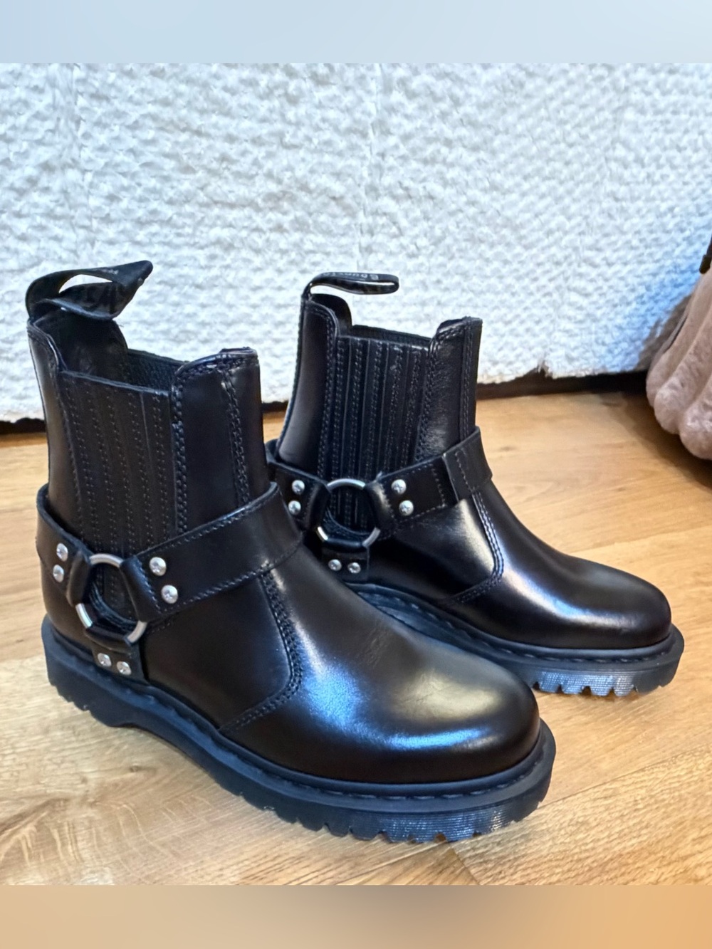 Dr. Martens Black Leather Chelsea Harness Boots